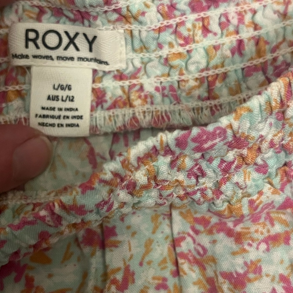 Roxy Pink and Mint Floral Two-Piece Skirt Set - Picture 4 of 6
